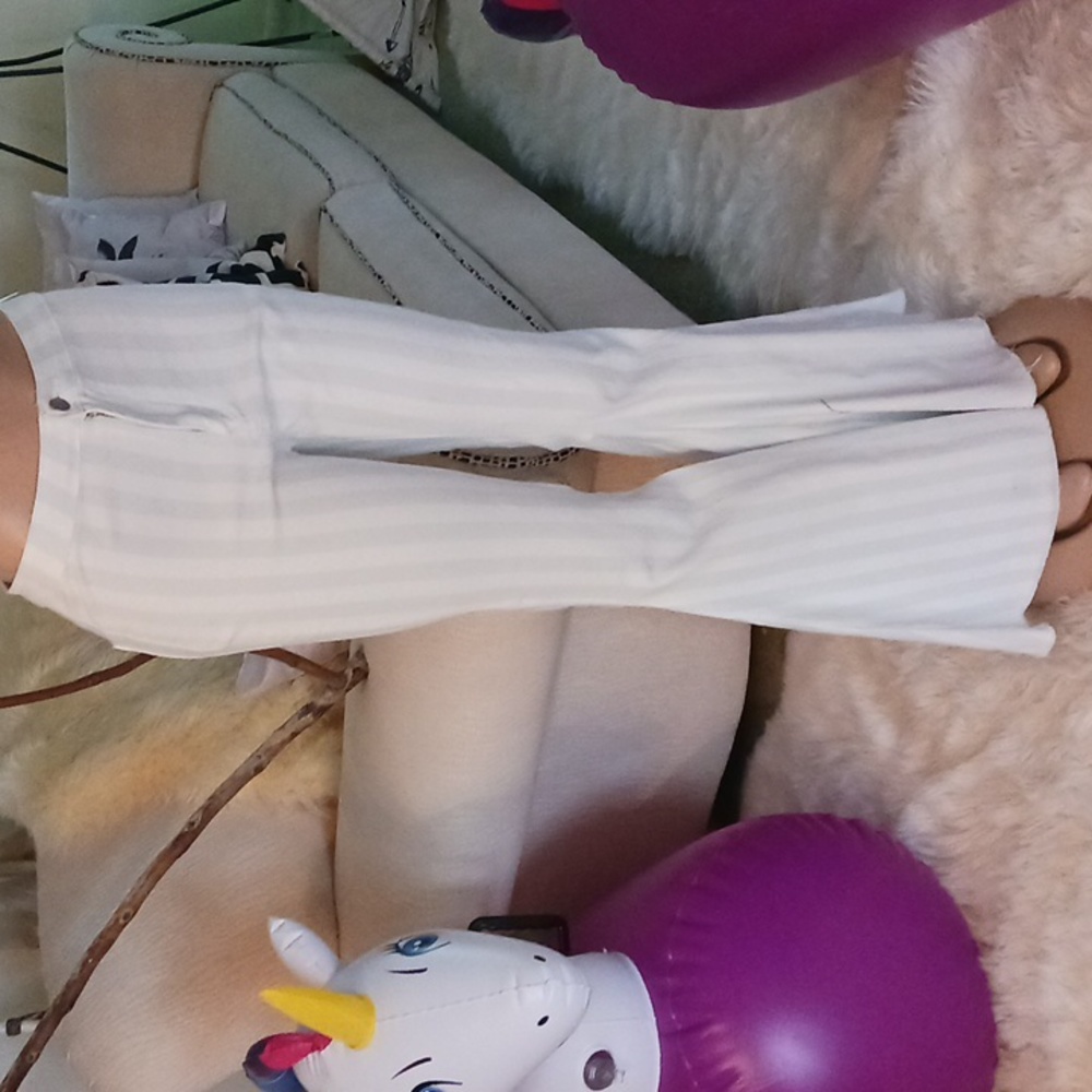 Altar'd State Pin Stripe light blue Wide Leg Pants